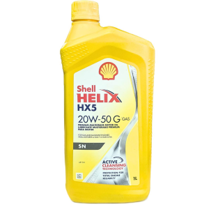 Aceite Shell Helix HX5 SN 20W‑50 (1 L) – multigrado para motores con alto kilometraje y limpieza activa
