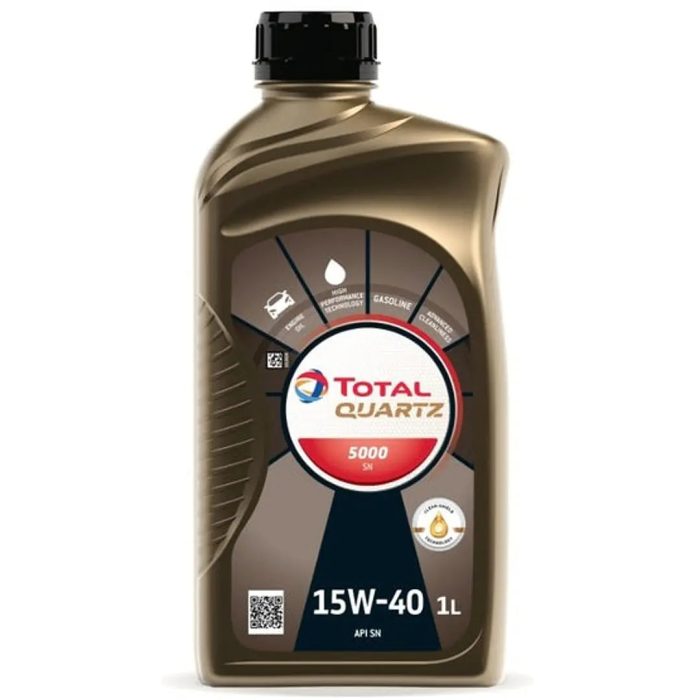 Aceite Total Quartz 5000 SN 15W‑40 – mineral Clean‑Shield, motores sin DPF