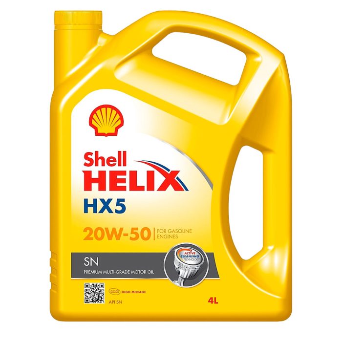 Aceite Shell Helix HX5 SN 20W‑50 (4 L) – Alta viscosidad y limpieza activa para motores maduros