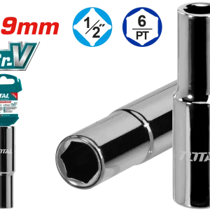 Dado largo 6 puntas 19 mm con encastre de 1/2″