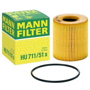 Filtro de aceite HU 711/51X – cartucho metálico‑libre para vehículos Mini y Peugeot