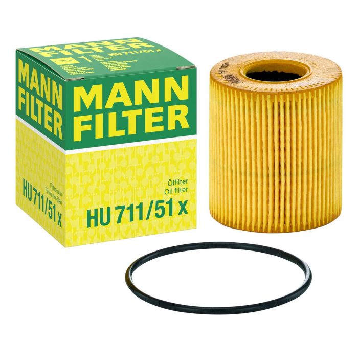 Filtro de aceite HU 711/51X – cartucho metálico‑libre para vehículos Mini y Peugeot