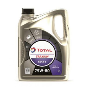 Aceite Total Traxium Gear 8 75W‑80 (paquete 6×2 L) – Fuel Economy para cajas manuales